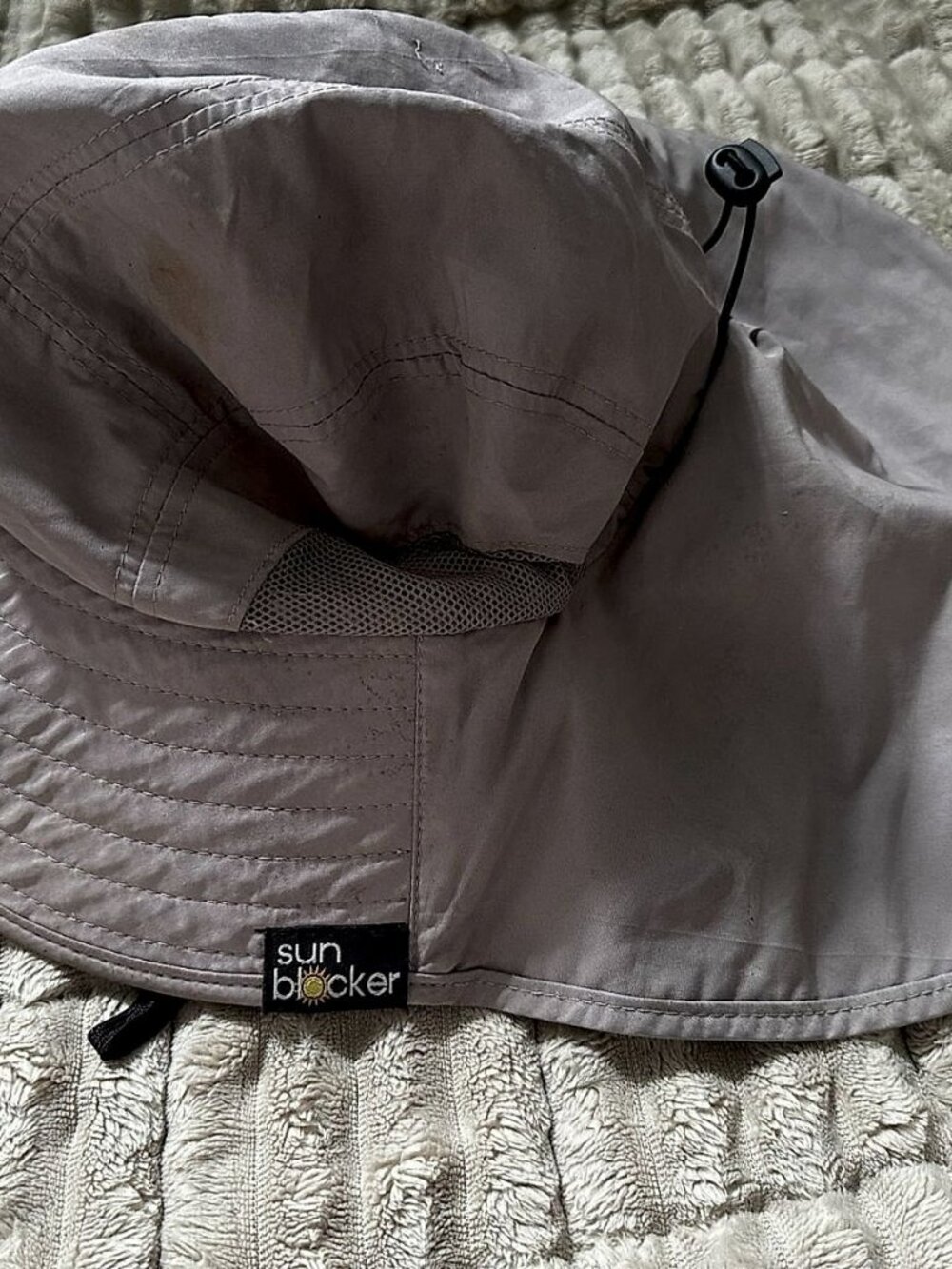 Sun Blocker Grey Wide-Brim Boonie Sun Hat with Neck Flap, One Size